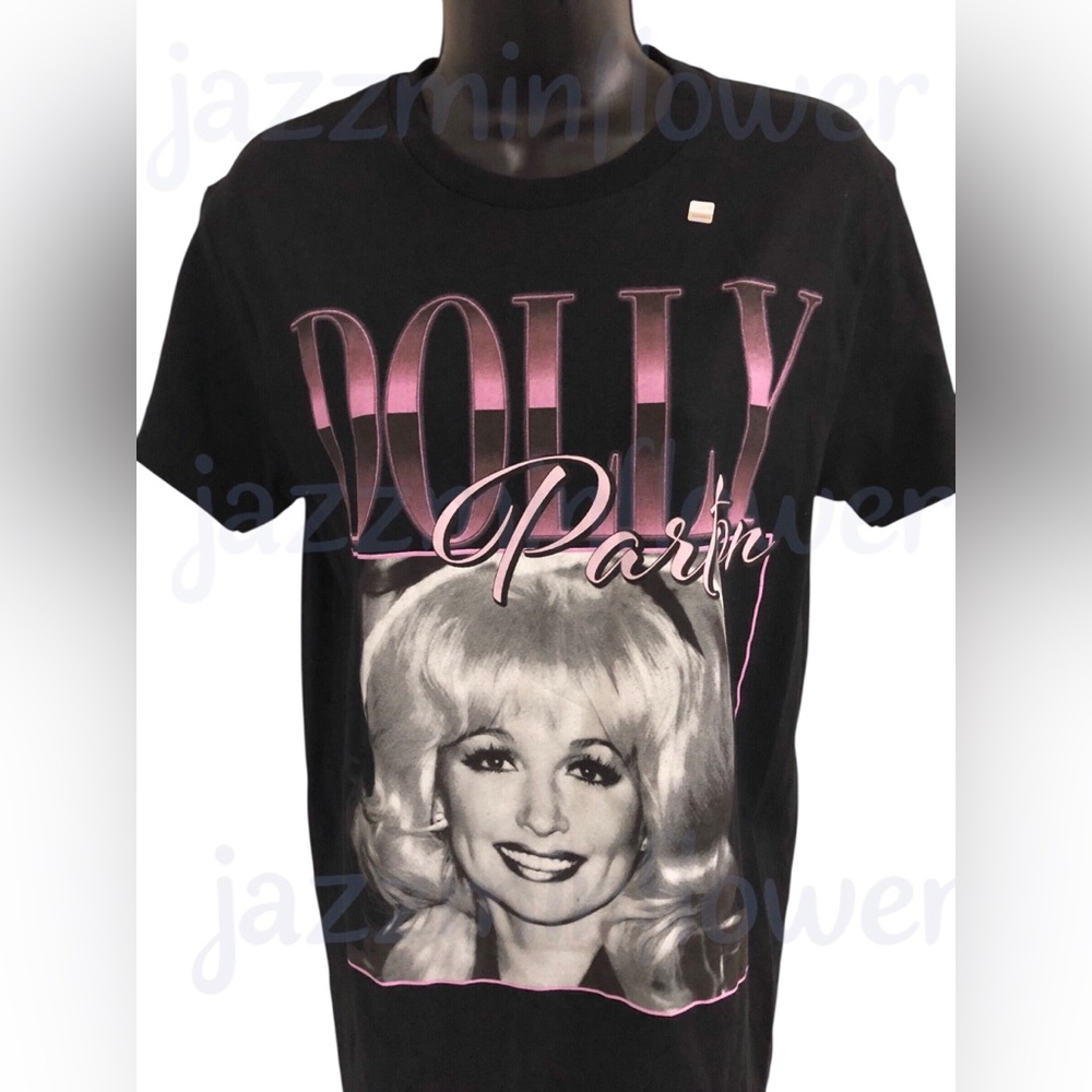 Dolly Parton iconic country music legend graphic print black tshirt size small